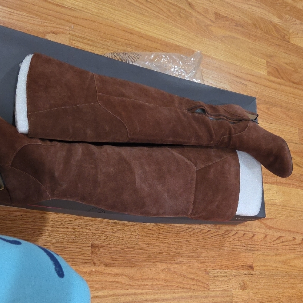 Vince Camuto Tan Suede Over the Knee Boots - Picture 5 of 10